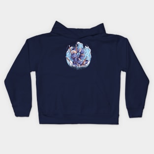 Retro Sea Dragon Sushi with Chopsticks Kids Hoodie